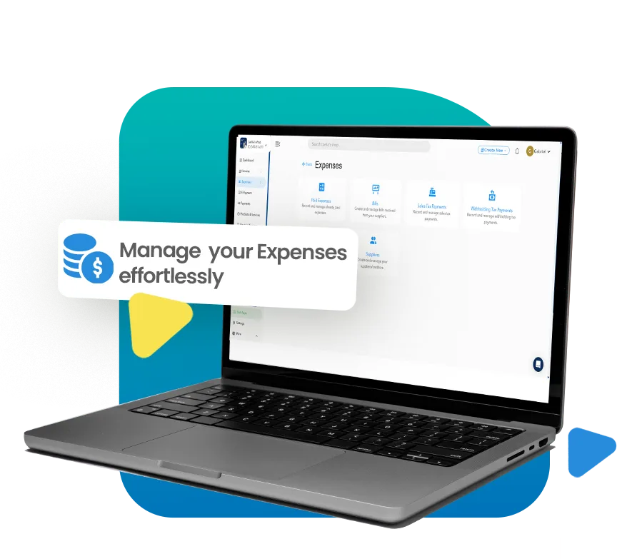 Built expense management screen on a laptop