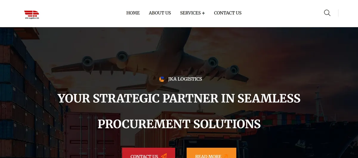 JKA Logistics website home page